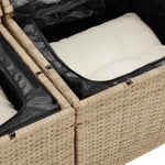 Garden Sofa Set with Cushions 8-Piece Beige and Cream Polyrattan Lounge Furniture for Garden Patio Balcony Weatherproof and Waterproof with Height-Adjustable Table and Cosy Cushions