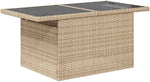 Garden Sofa Set 9 Pieces with Cushions and Storage Space Beige Poly Rattan Weatherproof Lounge Furniture for Garden Balcony Patio Comfortable Upholstery Outdoor