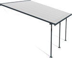 Canopia by Palram Feria Aluminium Patio Canopy 4 x 4.2 Polycarbonate Twin-Wall Panels Pergola 425 x 385 cm Grey for Roofing Your Patio