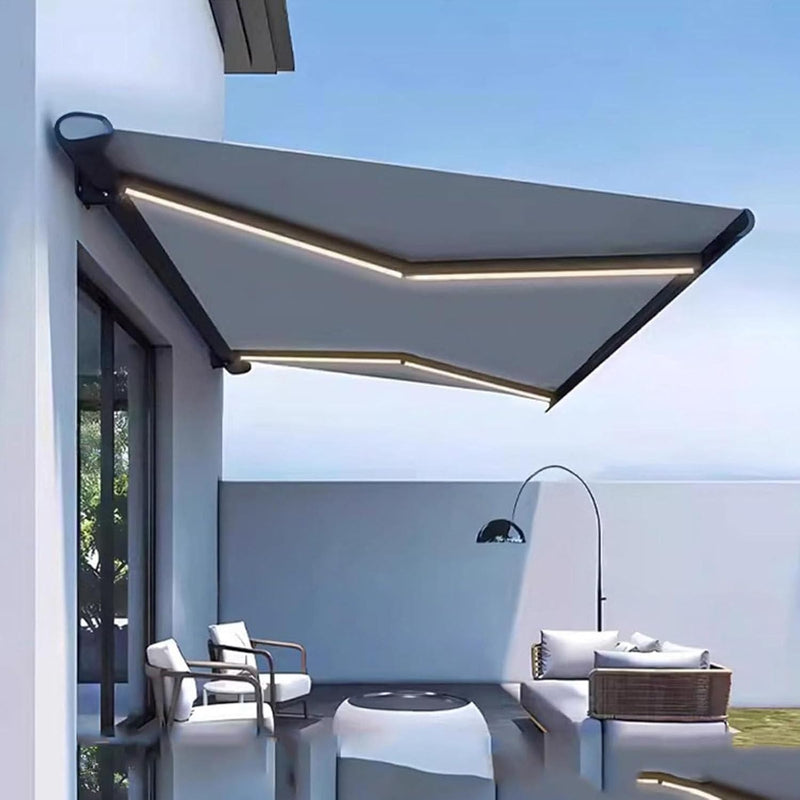 Patio Awning 3x2m Motorized Retractable Waterproof Outdoor Shade Canopy with Remote Control for Windows & Doors Deck Sun Protection Shelter