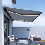 Patio Awning 3x2m Motorized Retractable Waterproof Outdoor Shade Canopy with Remote Control for Windows & Doors Deck Sun Protection Shelter