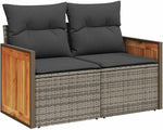 Garden Sofa Set 11 Pieces Grey Poly Rattan with Removable Cushions Weatherproof Lounge Outdoor Furniture for Garden Balcony Patio Modular Includes Table and Stool, Comfortable and Durable