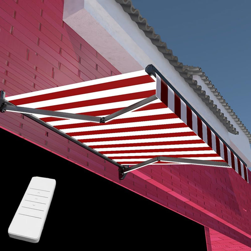 Electric Retractable Patio Awning with LED Lights, 3x1.5m Sun Protection Outdoor Canopy for Garden, Restaurant, Cafe