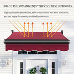 Patio Retractable Outdoor Awning Aluminum Canopy with LED Light Strip 5-Speed Settings 304 Stainless Steel Crank Arm 2.5x1.5m Perfect for Patios and Decks