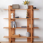 Book Shelf Open Bookcase Home Solid Wood Multi-layer Bookshelf Office Large Capacity Storage Rack for Living Room, Home Office, Bedroom(A)