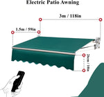 Retractable Patio Awning, Adjustable Sun Shade Shelter for Outdoor Balconies, Courtyards, Restaurants, Shops