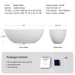 Alora 65-Inch Luxury Freestanding Soaking Bathtub With Overflow And Pop-Up Drain