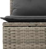 Garden Sofa Set Grey with Cushions, 13 Pieces, Made of Poly Rattan and Powder-Coated Steel for Garden, Balcony, Patio, Weatherproof Lounge Furniture with Storage Function and Table