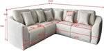 L Shaped Corner Sofa Wide Curve Armrests with Deep Cushions Upholstered Corner Sofa for Living Room Modern Sofa Couches for Family Home (Cream)