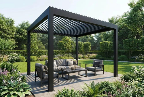 3x3m Black Pergola
