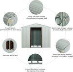 SKYXIU Outdoor Storage Shed Waterproof,Metal Garden Shed for Bike,Trash Can, Machine,Galvanized Steel Outdoor Storage Cabinet,Outdoor Metal Shed for Backyard, Patio(8ft x 4ft)