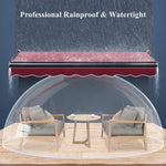 Retractable Electric Patio Awning with Remote Control & Crank, Weather-Resistant Sunshade Canopy for Windows, Doors & Outdoor Sun Protection