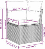 Garden Sofa Set Poly Rattan with Cushion Black Cream 13-Piece Outdoor Lounge Furniture for Garden Patio Balcony Weatherproof Modular Cosy Space Saving with Storage Function