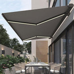 Patio Awning Electric Motorized Retractable, UV & Water-Resistant 3x2.5m Outdoor Shade Canopy for Garden Decks Sun Protection