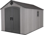 Lifetime 60282 Heavy Duty Garden Storage Shed, 7 x 12 ft (213 x 366 cm), High-Density Polyethylene (HDPE), Steel-Reinforced Apex Roof, Tan