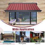 Motorized Patio Awning Retractable Electric with Remote Control LED Lights - UV Rain Protection Shade