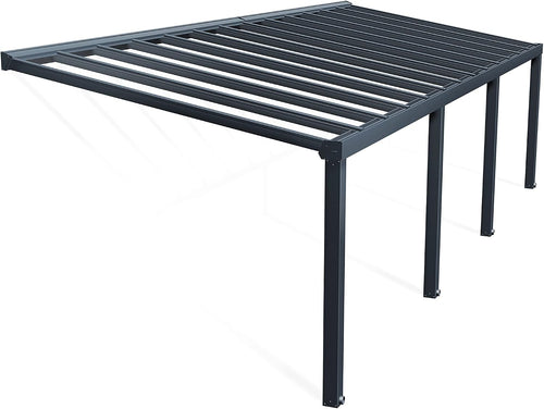 Canopia by Palram Veranda Pergola 3.4x9.5cm Patio Cover Polycarbonate Roof Stockholm Grey Clear
