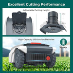 Automatic Robotic Lawn Mower,APP Control Robot Lawnmower,Cuts Up to 1500 sq m,with 30% Slope, Ultra Quiet Mowing,with Rain Sensor,Bluetooth Application Control, Safety Sensors