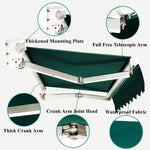 Electric Retractable Awning, Patio Window Door Outdoor Canopy with Remote Control & Manual Crank, Automatic Sunshade Shelter for Home Commercial, 118x98.4 Inch