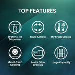 Hisense PureFlat RQ760N4SBFE 584L Total No Frost American Fridge Freezer Black Stainless Steel