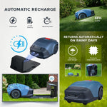 Robotic Lawnmower, Robot Grass Cutter with Charging Station, Robot Lawn Mower Parallel Tracks Mowing, 1/4 Acre, Path Planning,20-55 mm Cutting Height,33% Slope, APP Control with Virtual Boundaries