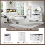 ACCOHOHO 6 Drawer Dresser, Farmhouse Chest of Drawers for Bedroom, 44" Tall Dresser with Large Metal Handles, Wood Drawer Organizer for Living Room, Hallway, Closet - White