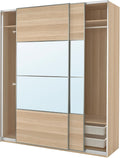 ProTuning PAX/MEHAMN/AULI Wardrobe with sliding doors, white stained oak effect double sided/white stained oak effect mirror glass, 200x66x236 cm
