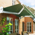 Electric Retractable Awning, Patio Window Door Outdoor Canopy with Remote Control & Manual Crank, Automatic Sunshade Shelter for Home Commercial, 118x98.4 Inch