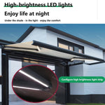 Outdoor Motorized Retractable Sun Shade Awning Electric Adjustable Aluminum Wall Mounted for Patio Deck Balcony Yard Various Sizes