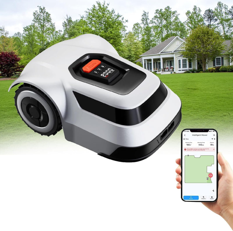 Robot Lawn Mower, Robot Lawn Mower with Wifi/Bluetooth/App Control, 45% Slope, Auto Mapping & Recharge, Ipx6 Waterproof, Grass Cutting Machine for Yard,Golf Course
