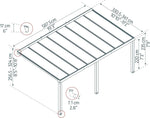Canopia by Palram Stockholm Aluminium Patio Canopy 3.4 x 5.9 Polycarbonate Hollow Panels Pergola 588 x 341 cm Grey for Roofing Your Patio