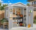 Outdoor Resin Storage Shed 6x4.4 FT, Gizoon Upgraded Waterproof Outside Sheds Storage with Floor Window Lockable Door Included, Plastic Sheds for Backyard Garden Patio Lawn Tools, Grey