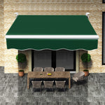 Electric Retractable Awning, Patio Window Door Outdoor Canopy with Remote Control & Manual Crank, Automatic Sunshade Shelter for Home Commercial, 118x98.4 Inch
