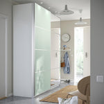 ProTuning PAX/MEHAMN/AULI Wardrobe with sliding doors, white double sided/light green mirror glass, 200x66x236 cm