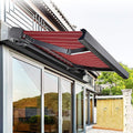 Outdoor Retractable Electric Aluminum Patio Awning, Automatic Canopy with Remote Control, Sun Shade Shelter for Backyard and Garden