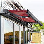 Outdoor Retractable Electric Aluminum Patio Awning, Automatic Canopy with Remote Control, Sun Shade Shelter for Backyard and Garden