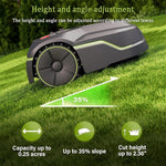 Robotic Lawnmower, Intelligent Navigation Lawn Mower Robot with 20-60mm Cutting Height Range and 35% Slope, up to 1000m², Intelligent Path Planning, for Manicured Lawn