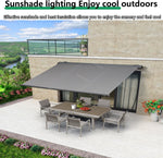 Outdoor Motorized Retractable Sun Shade Awning Electric Adjustable Aluminum Wall Mounted for Patio Deck Balcony Yard Various Sizes