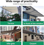 Patio Awning Electric Motorized Retractable, UV & Water-Resistant 3x2.5m Outdoor Shade Canopy for Garden Decks Sun Protection