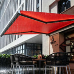 Patio Electric Deck Awnings, 6.56×4.9ft(2m×2.5m) with Waterproof Polyester Cover & Aluminum Frame, Outdoor Sun Shade Umbrellas, Beige