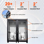 82" Two-Person Portable Outdoor Toilet Cabin with Light, Sink, and Fan