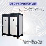 82" Two-Person Portable Outdoor Toilet Cabin with Light, Sink, and Fan