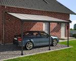 Canopia by Palram Feria Aluminium Patio Canopy 4 x 4.2 Polycarbonate Twin-Wall Panels Pergola 425 x 385 cm Grey for Roofing Your Patio