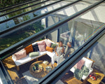 Canopia by Palram Stockholm Aluminium Patio Canopy 3.4 x 5.9 Polycarbonate Hollow Panels Pergola 588 x 341 cm Grey for Roofing Your Patio