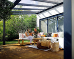 Canopia by Palram Stockholm Aluminium Patio Canopy 3.4 x 5.9 Polycarbonate Hollow Panels Pergola 588 x 341 cm Grey for Roofing Your Patio