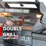 Castelle Flame 62-Inch 6-Burner Gas Outdoor Grill Island with Wine Cooler and Rotisserie