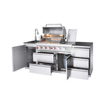 Castelle Flame Deluxe 4-Burner 72000 BTU Stainless Steel BBQ Island