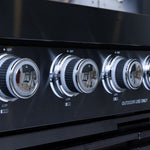 Castelle Flame Premium Black Stainless Steel 4-Burner Gas Grill With Rotisserie Kit