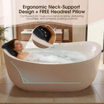 Nuvia Verano Freestanding Whirlpool Air Bubble LED Massage Bathtub