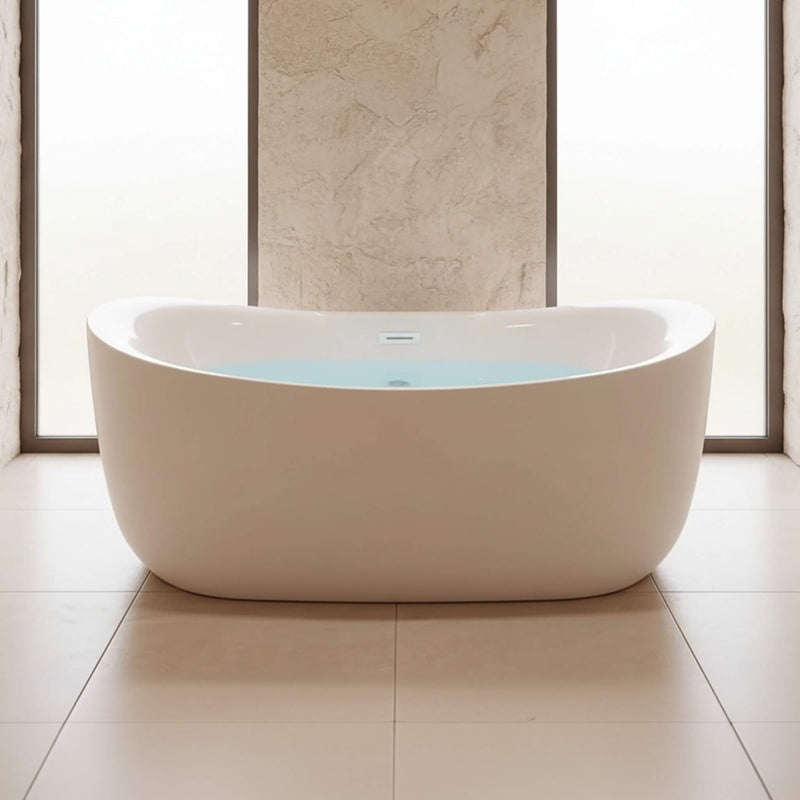 Nuvia Verano Freestanding Whirlpool Air Bubble LED Massage Bathtub
